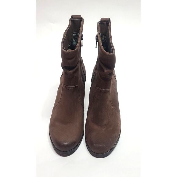 Rockport Cobb Hill brown leather heeled boots women's size 8 - Picture 2 of 7